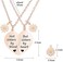 MJartoria BFF Necklace for 2-Split Heart Necklace Not Sisters by Blood Pendant Best Friend Friendship Necklace Set of 2 Valentines Day Gifts for Her(Rose Gold, A-Daisy.