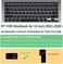 ProElife Korean Language Ultra Thin Silicone Keyboard Cover for 2021 2020 MacBook Air 13 Inch A2179 and A2337 Apple M1 Chip (US Layoutwith Touch ID Keyboard Accessories Protective Skin (Black.