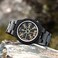 BOBO BIRD Handmade Wooden Mens Watch Unique Runic Circle Watches Golden Symbol of Vegvisir Watches Lightweight Fashion Quartz Wristwatch, brown black, Quartz Movement.