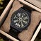 BOBO BIRD Handmade Wooden Mens Watch Unique Runic Circle Watches Golden Symbol of Vegvisir Watches Lightweight Fashion Quartz Wristwatch, brown black, Quartz Movement.