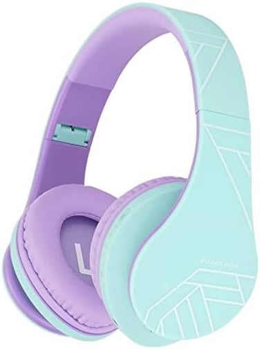 PowerLocus Kids Headphones, P2 Bluetooth Headphones for Kids with Volume Limit 85DB, Kids Wireless Headphones Over Ear with Microphone, Foldable, Carry Case, Micro SD/TF for iPhone/iPad/Laptop/PC/TV.