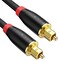 Syncwire Digital Optical Audio Cable Toslink Cable - 1M [24K Gold-Plated, Ultra-Durable] Fiber Optic Male to Male Cord for Home Theater, Sound Bar, TV, PS4, Xbox, PlaystationMore - Black.