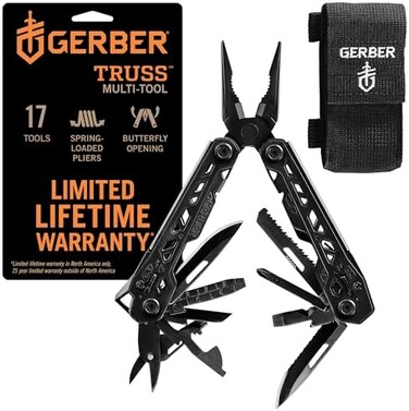 Gerber Gear 31-003884 Truss Needle Nose Pliers Multitool with MOLLE Sheath, Black.