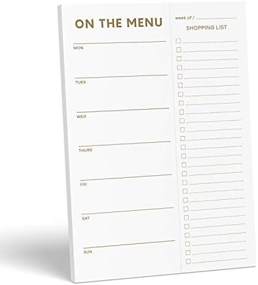 Sweetzer &amp; Orange SweetzerOrange Gold Meal Planner and Grocery List Magnetic Notepad. 7x10&rdquo; Meal Planning Pad with Tear Off Shopping List. Plan Weekly Menu Food for Weight Loss or Dinner List for Fami