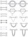 SCERRING 14G Nipple Rings Stainless Steel Nipplerings CZ Heart Tongue Shield Barbell Rings Retainer Body Piercing Jewelry for Women 9/16Inch 11 Pairs.