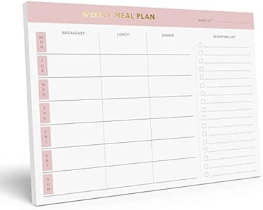 Sweetzer &amp; Orange SweetzerOrange Weekly Meal Planner and Grocery List Magnetic Notepad. Pink 10x7&rdquo; Meal Planning Pad with Tear Off Shopping List. Plan Weekly Menu Food for Weight Loss or Dinner List f
