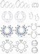 SCERRING Fake Ring Stainless Steel Non-Piercing Rings Clip On Nipplerings Faux Body Piercing Jewelry for Women Men 11 Pairs.