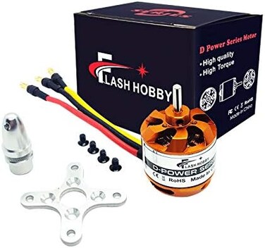 محرك FLASH HOBBY D2826 بدون فرش 2200KV للطائرات التي يتم التحكم فيها عن بعد، محرك خارجي بدون فرش (2200kv).