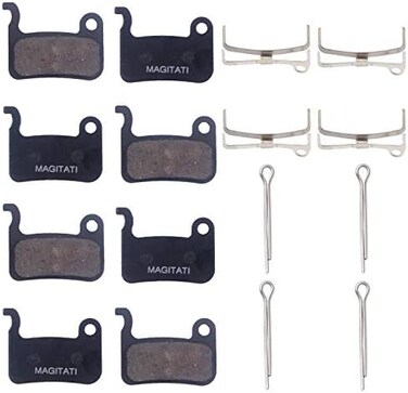 MAGITATI 4 أزواج من وسادات فرامل قرصية للدراجات الهوائية مصنوعة من الراتنج العضوي لـ Shimano Deore XT M765 M775 M776 XTR M965 M966 M975 LX M585 T665 SLX M665 M535 M595 M596 Hone M601 S500 S501 Saint M