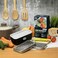 مجموعة مبشرة الجبن KitchenBe1 مع وعاء وغطاء - مجموعة أدوات مطبخ متعددة الوظائف من الفولاذ المقاوم للصدأ للخضروات والفواكه مع صندوق تخزين طعام بلاستيكي أسود ثابت - مفرمة يدوية، مبشرة، مقشرة.