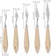 AebDerp 5pcs Big Palette Knives for Oil, Canvas, Acrylic Painting Tool Set - Stainless Steel Blades, Wooden Handles.