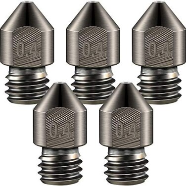 Mudder Hardened Steel Tool High Temperature Pointed Wear Resistant MK8 Nozzles 0. 4 mm/ 1. 75 mm 3D Printer Compatible with Makerbot, Creality CR-10 All Metal Hotend, Ender 3/ Ender3 pro, Prusa i3 (5.