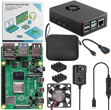 Vilros Raspberry Pi 4 8GB Basic Starter Kit with Fan Cooled Heavy Duty Aluminum Alloy Case (Black Case.