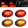 مصابيح LED جانبية مدخنة مزدوجة السرير لسيارات فورد F350 F450 F550 (قطعتان كهرمانيتان، قطعتان أحمرتان).