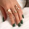 ItsStarred 7-19pcs Silver Star Moon Knuckle Ring Set for Women Vintage Stackable Midi Finger Rings Set.