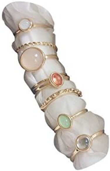 ItsStarred 7-19pcs Silver Star Moon Knuckle Ring Set for Women Vintage Stackable Midi Finger Rings Set.