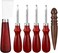 Honoson 6 Pcs Leather Knife Set, Including 4 Leather Edge Bevelers, Leather Cutting Knife Skiving Knife, Sandalwood Edge Leather Burnisher Tool for DIY Leather Craft,1. 5 mm 1. 2 mm 1. 0 mm 0. 8 mm.