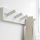 SKOLOO Wooden Wall Mounted Coat Rack:16-inches Hole to Hole, Case of 2 Packs, Bamboo Coat Hook Hanger - 5 Hooks for Hanging Clothes Robes Towels Coats,White.