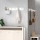 SKOLOO Wooden Wall Mounted Coat Rack:16-inches Hole to Hole, Case of 2 Packs, Bamboo Coat Hook Hanger - 5 Hooks for Hanging Clothes Robes Towels Coats,White.