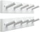 SKOLOO Wooden Wall Mounted Coat Rack:16-inches Hole to Hole, Case of 2 Packs, Bamboo Coat Hook Hanger - 5 Hooks for Hanging Clothes Robes Towels Coats,White.