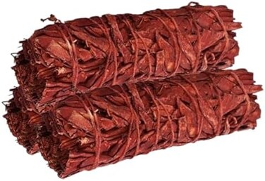 Ancientveda Smudge Sticks 3 Pack for Cleansing House, Meditation, Yoga, Negative Energy Cleanse, and Smudging with Starter Guide4 Inch Organic Sage Bundles (Dragon's Blood.