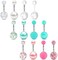 MODRSA Belly Button Ring Surgical Steel Belly Rings for Women Hypoallergenic Belly Button Rings Clicker Belly Button Ring Belly Piercing Silver Rose Gold Pink Black Navel Rings for Women.
