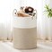 YOUDENOVA Cotton Rope Basket Large Blanket Basket Woven Storage Basket Toy Storage Organiser Nursery Decor Laundry Hamper with Handle 58L (38cm(Dx50cm(H, WhiteBrown.