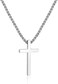 Ursteel Cross Necklace for Men, Silver Black Gold Stainless Steel Cross Pendant Necklace for Men, 16-30 Inches Box Chain, Metal.