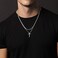 Ursteel Cross Necklace for Men, Silver Black Gold Stainless Steel Cross Pendant Necklace for Men, 16-30 Inches Box Chain, Metal.
