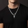 Ursteel Cross Necklace for Men, Stainless Steel Cross Chain Silver Mens Cross Necklace 30 Inch Necklace for Men Gifts.
