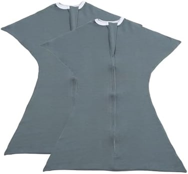 SleepingBaby Zipadee-Zip Transition Swaddle with Zipper, Polyester, Spandex - Roomy Baby Wearable Blanket for Easy Diaper Changes - Classic Grey, Small (4-8 Month- 2 Pack.