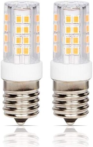 Simba Lighting LED E17 Microwave Appliance Light Bulb (2 Pack4W T8 40W Incandescent Replacement for Under Hood, Stove Top, Range, 120V, Intermediate Screw Base, Non-Dimmable, 3000K Soft White.