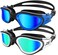 ZIONOR Swimming Goggles, 2 Packs G1 Polarized Swim Goggles UV Protection Watertight Anti-fog Adjustable Strap for Adult Men and Women (BlackBlueWhiteGold.