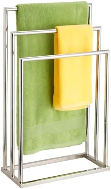 DECLUTTR Freestanding Towel Rack, 3 Tier Stainless Steel Towel Bar Stand for Bathroom, Chrome Plated.