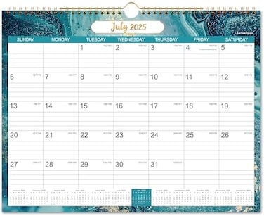 Journaltastic 2025-2026 Calendar - 2025-2026 Wall Calendar with Julian Date, Jul 2025 - Dec 2026, Twin-Wire-Bound, 14. 76&rdquo;x 11. 6&rdquo;, Thick Paper Perfect for OrganizingPlanning, 6 Different Background P