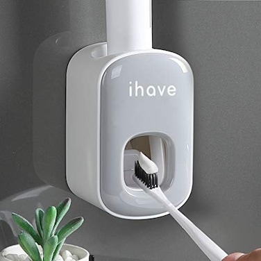 iHave Toothpaste Dispenser Wall Mount for Bathroom Automatic Toothpaste Squeezer (Gray.