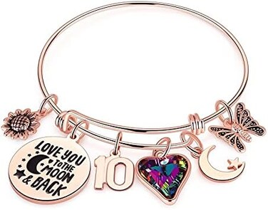 Ursteel Birthday Gifts for 10 Year Old Girls, 10th birthday Gifts for Daughter Granddaughter Niece Cousin Birthday Bracelets Girls Christmas Birthday Gifts Age 10 Happy 10th Birthday, 10, Metal.