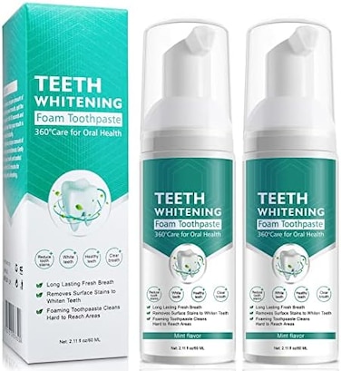 VOGSIG Teeth Whitening Toothpaste, 2 Pack Citrus Baking Soda Toothpaste, Foam Whitening Toothpaste, Ultra-fine Mousse Foam Deeply Cleaning Gums, Stain Removal.