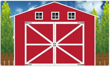Chiazllta Barn Door Backdrop Farm Theme Birthday Party Decorations Animals Trunk or Treat Halloween Party Background Accessory for Baby Shower Banner Decoration Supplies.