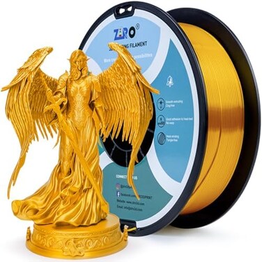 ZIRO PLA Silk Filament 1. 75mm,3D Printer Filament PLA Silky Series 1. 75mm 1KG(2. 2lbs,Gold.