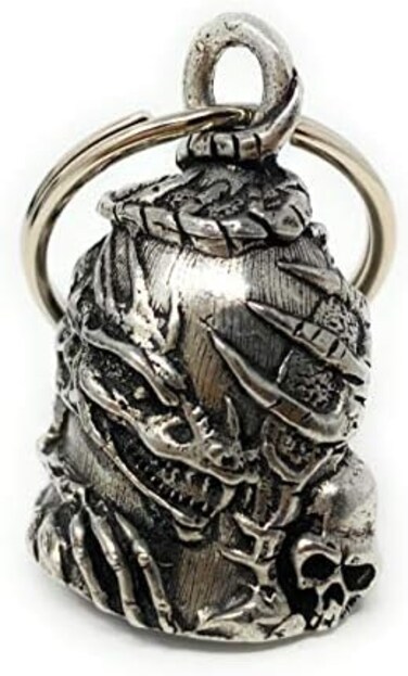 Bravo Bells Skull Dragon Bell - Biker Bell Accessory or Key Chain for Good Luck on the Road.