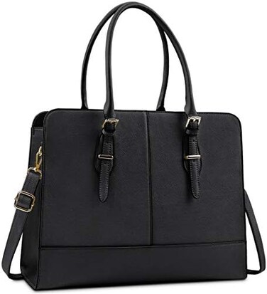 KTMOUW Women Laptop Bag Leather Work Tote 15. 6 Inch Laptop Computer Bag Business Shoulder Messenger Bag.