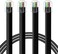 NECABLES 2Pack RJ12 Cable 6ft Phone Cord RJ12 6P6C Male to Male Straight Wired for Both Data and Voice Use Black - 6 Feet.