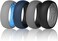 ThunderFit Men Breathable Air Grooves Silicone Wedding Rings, Rubber Engagement Bands 7. 8mm Wide 1. 8mm Thick - 1/2/3/4/6/7 Variety Multipack.