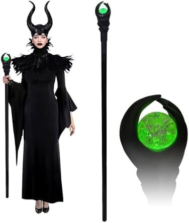 ddxx 51Inch Green LED Light Maleficent Staff Magical Scepter Wand Wizard.