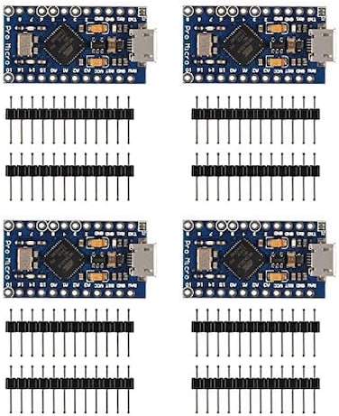 لوحة وحدة AITRIP Pro Micro ATmega32U4 5V/16MHz مع موصل دبابيس من صفين لأردوينو ليوناردو بديل ATmega328 Pro Mini (4 Pack).