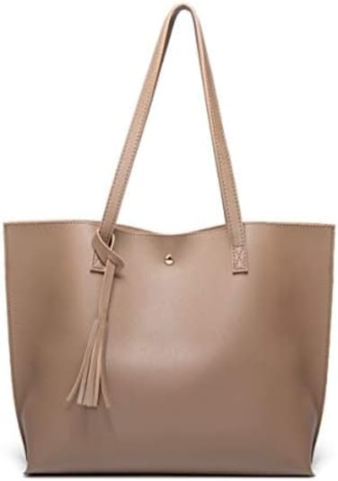 Dreubea Women's Soft Faux Leather Tote Shoulder Bag from Dreubea, Big Capacity Tassel Handbag.
