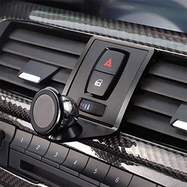 حامل هاتف محمول دوار 360 درجة من LLKUANG لسيارات BMW الفئة الثالثة والرابعة M3 M4 F30 F31 F32 F33 F34 F36 F80 F82 F83، أسود (مغناطيسي).