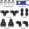 Hromee Air Line Tubing Kit, 1/4 Inch (6. 35MMOD x 32. 8 Feet Polyurethane PU Tube and Push to Connect Fittings, 14 PCS Compressed Pipe and Accessories Kit.
