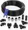 Hromee Air Line Tubing Kit, 1/4 Inch (6. 35MMOD x 32. 8 Feet Polyurethane PU Tube and Push to Connect Fittings, 14 PCS Compressed Pipe and Accessories Kit.